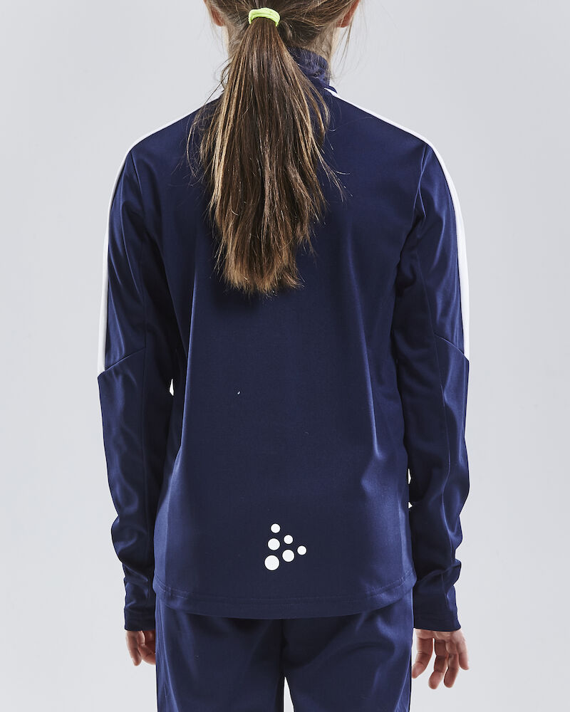 Hálfrennd Peysa - Navy m/hvítri línu á ermi