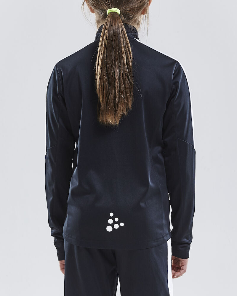 Hálfrennd Peysa - Svört m/hvítri línu á ermi (barnastærðir)