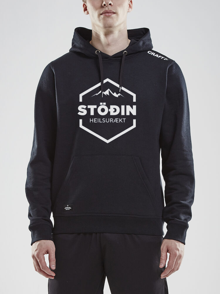 STÖÐIN - Hettupeysa með stóru lógó - Svört