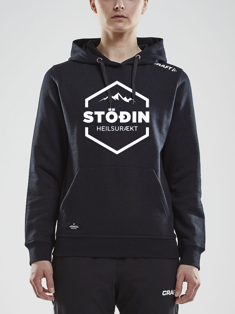 STÖÐIN - Hettupeysa með stóru lógó - Svört