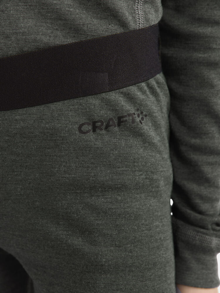 Ullar Merino sett (toppur & buxur) - Grænt - Barnastærðir