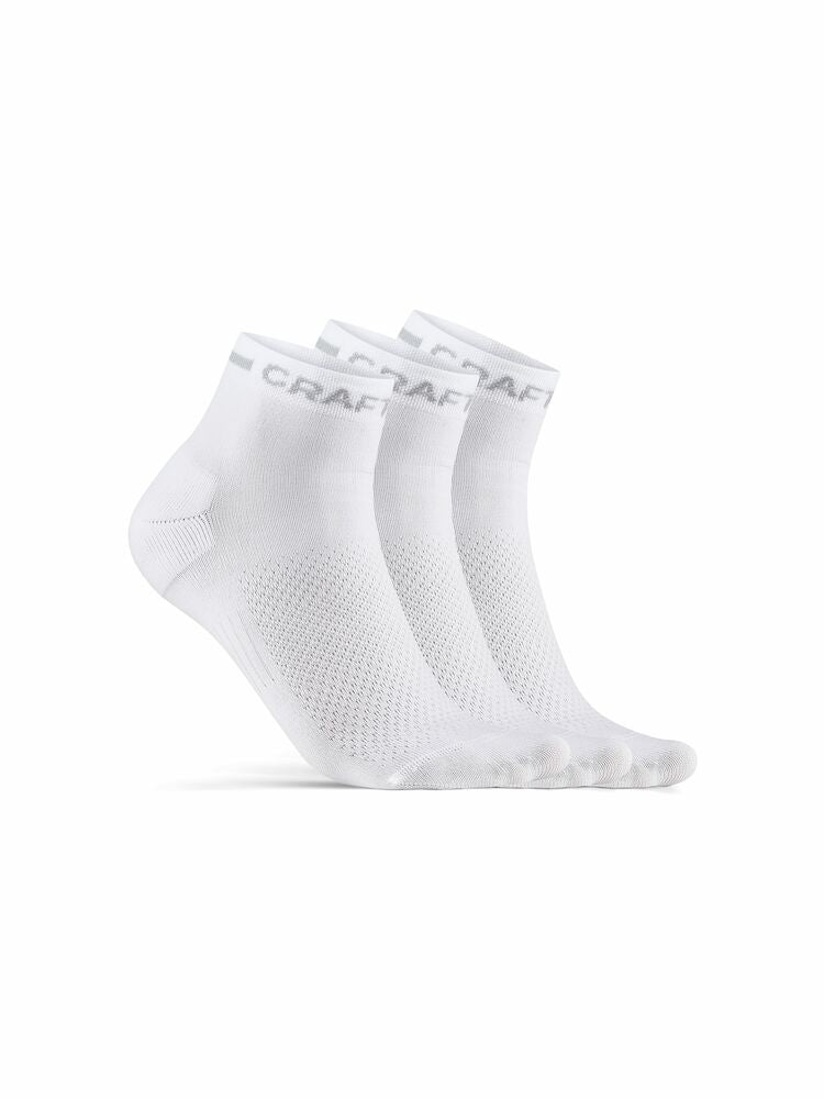 Sokkar - Core Dry Mid Sock 3 pair - Hvítir