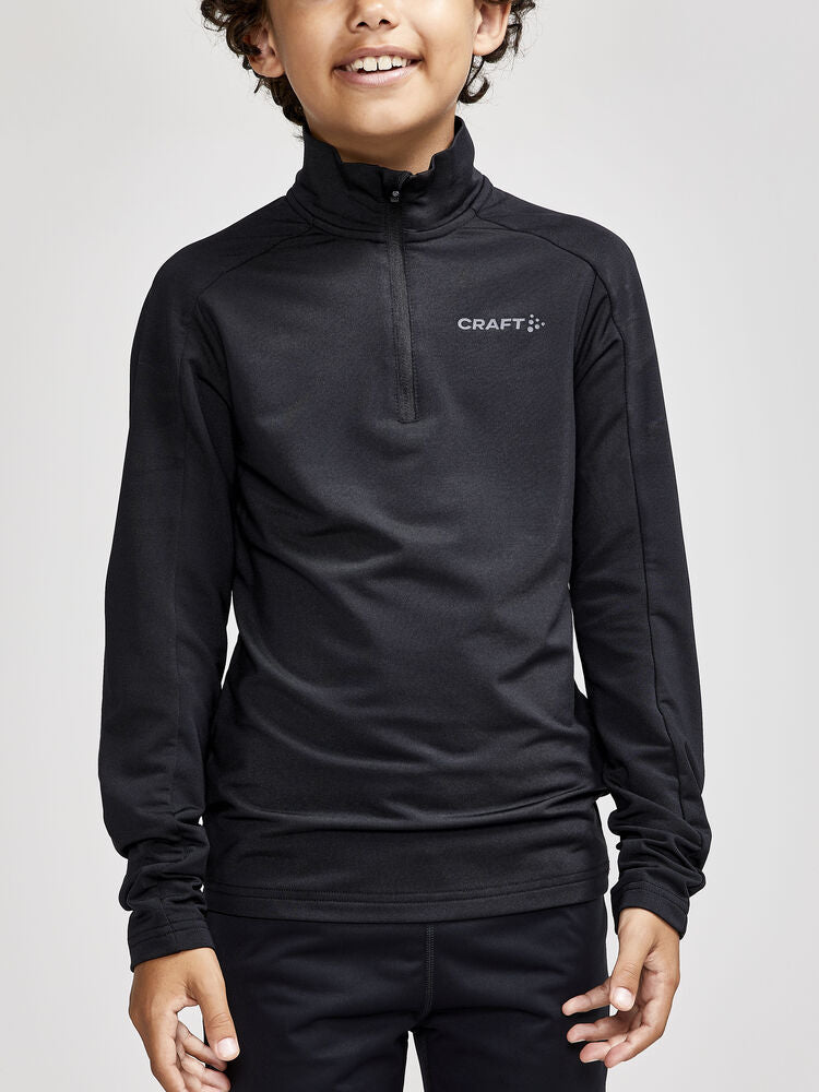 Core Gain hálfrennd hlý peysa  - Svört - Barna, dömu og herra