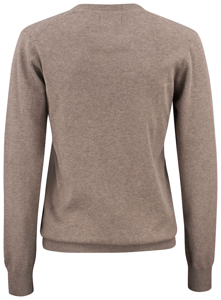 Oakville V-neck peysa - beige - dömusnið