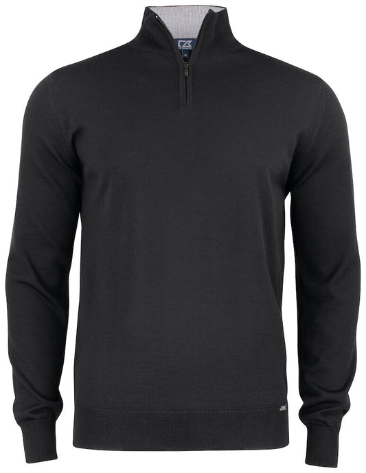 Everett hálfrennd peysa - UNISEX - svört (100% Cashwool)