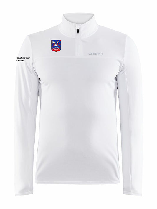 ÁLFTANES - Hálfrennd peysa- Hvít (hlý) - dömu- og herrastærðir