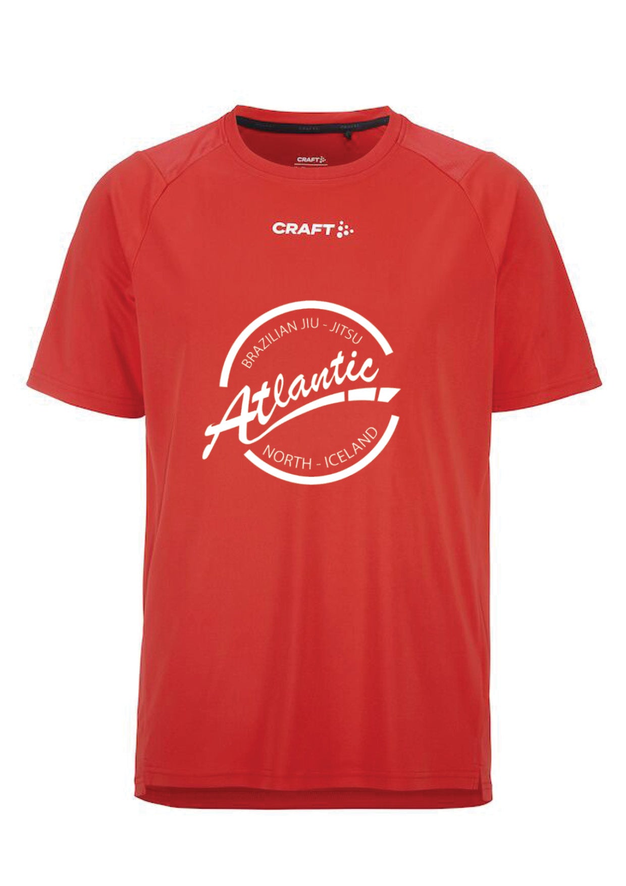 Atlantic Jiu Jitsu - Casual Sport T-shirt með stóru merki - rauður - allar stærðir