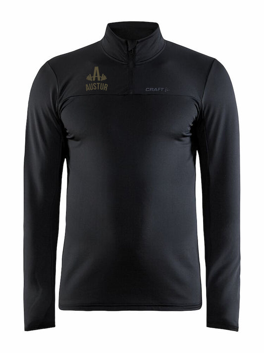 AUSTUR - Hálfrennd peysa- Svört