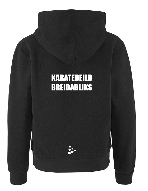 Karatedeild Breiðabliks - Hettupeysa - svört - allar stærðir