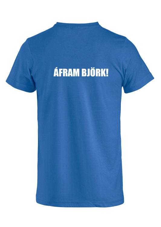 BJÖRK - Stuðningsmannabolur (bómullarbolur) - blár - allar stærðir