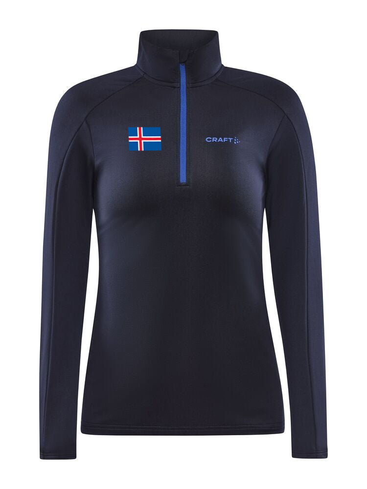 Core Gain hálfrennd hlý peysa - Navy - Íslenski fáninn
