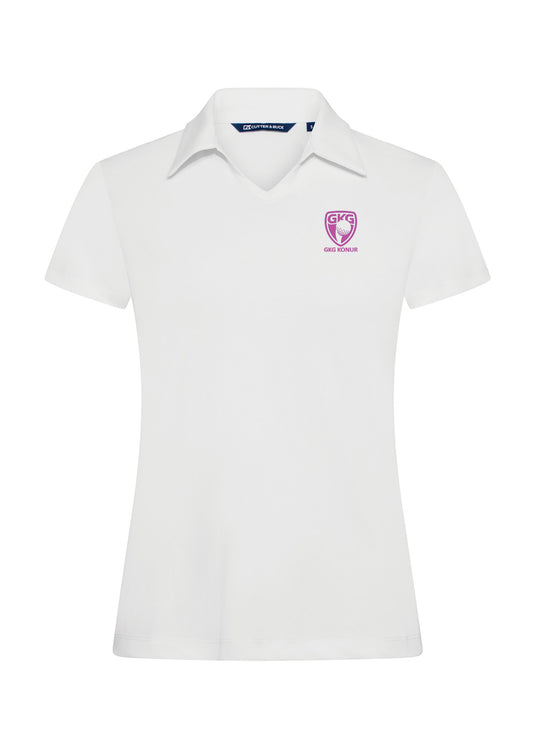 GKG - Virtue polo V-neck bolur  - hvítur - dömusnið