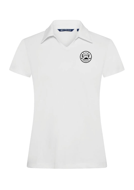 GV - Virtue polo V-neck bolur  - hvítur - dömusnið