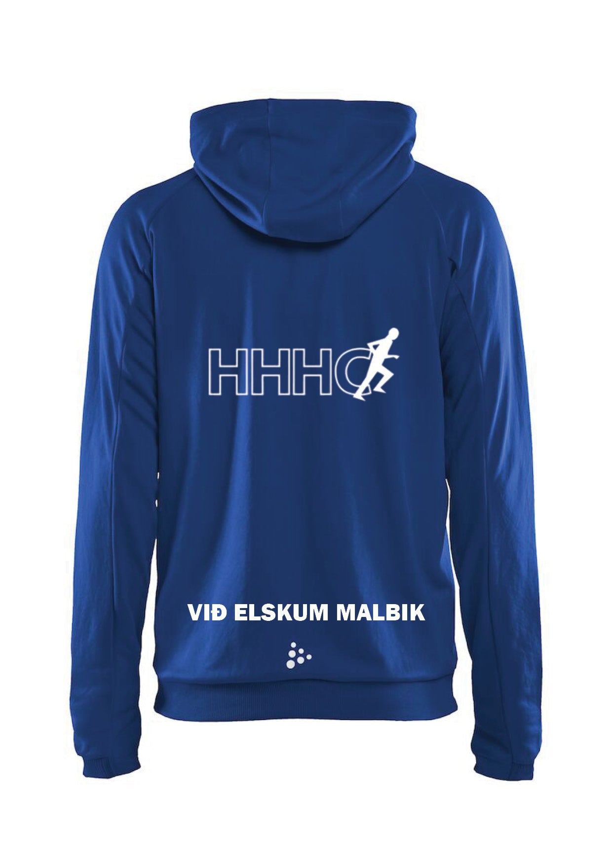 HHHC - Rennd hettupeysa - herrasnið - blá