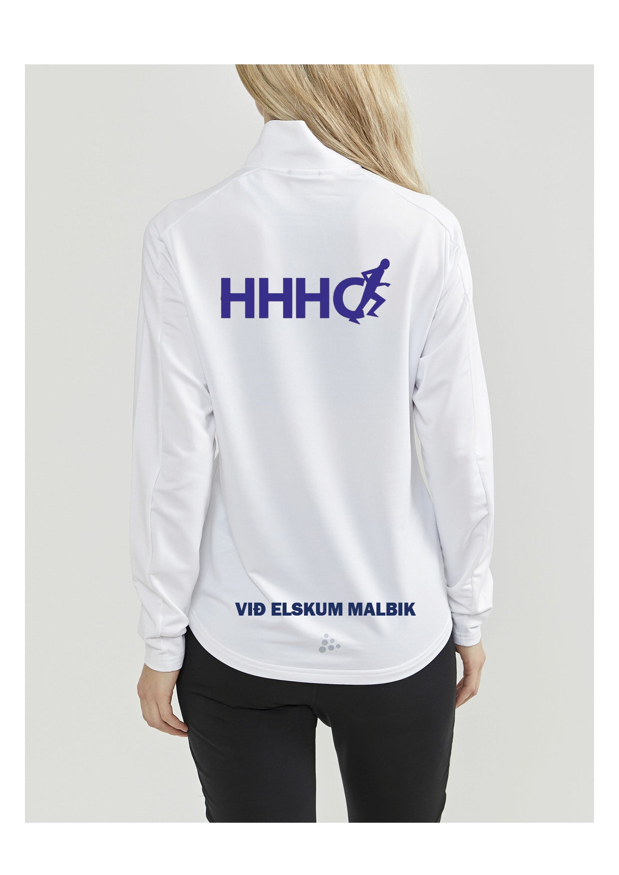 HHHC - Hálfrennd Peysa (hlý) - dömusnið - Hvít