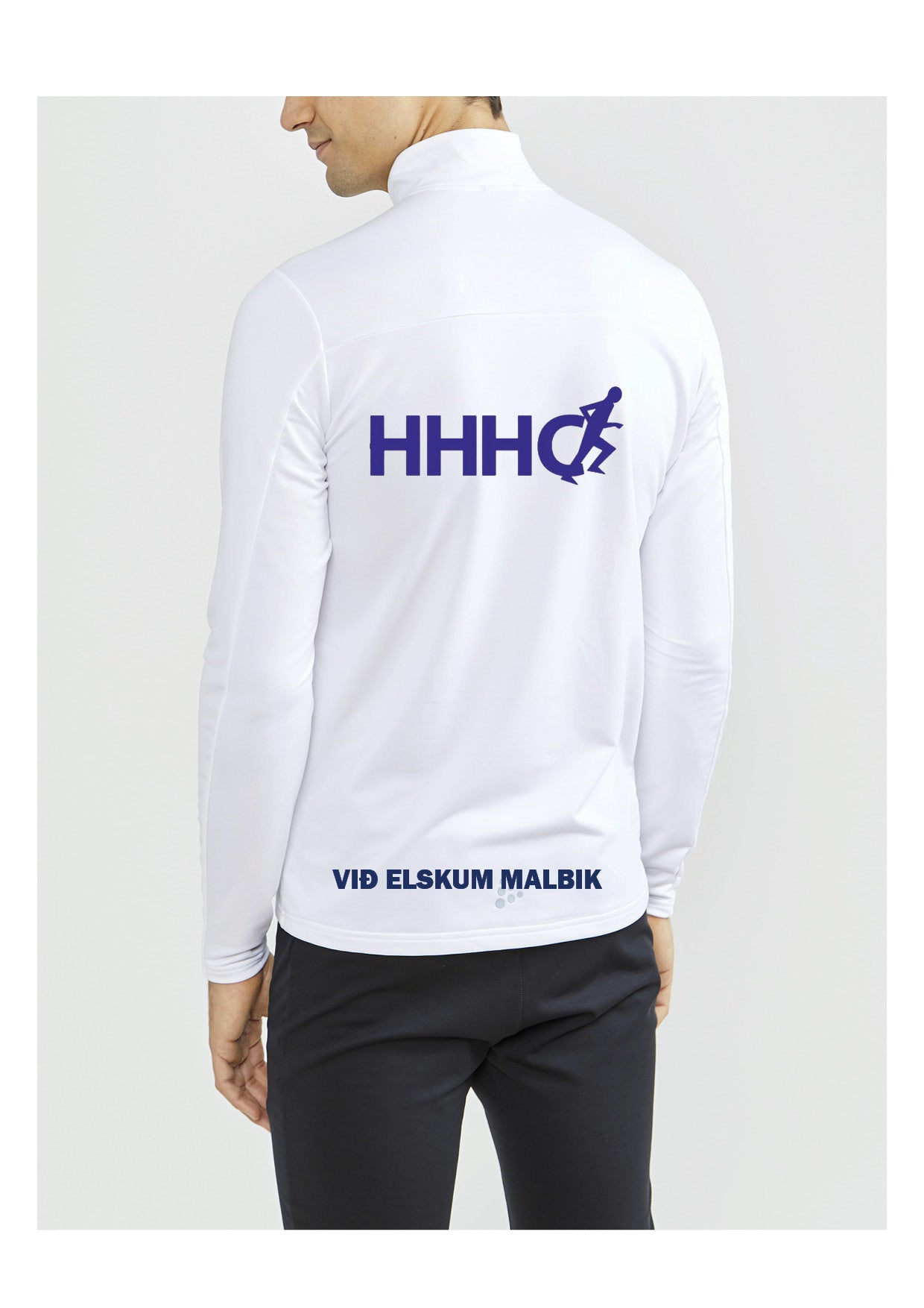 HHHC - Hálfrennd Peysa (hlý) - herrasnið - Hvít