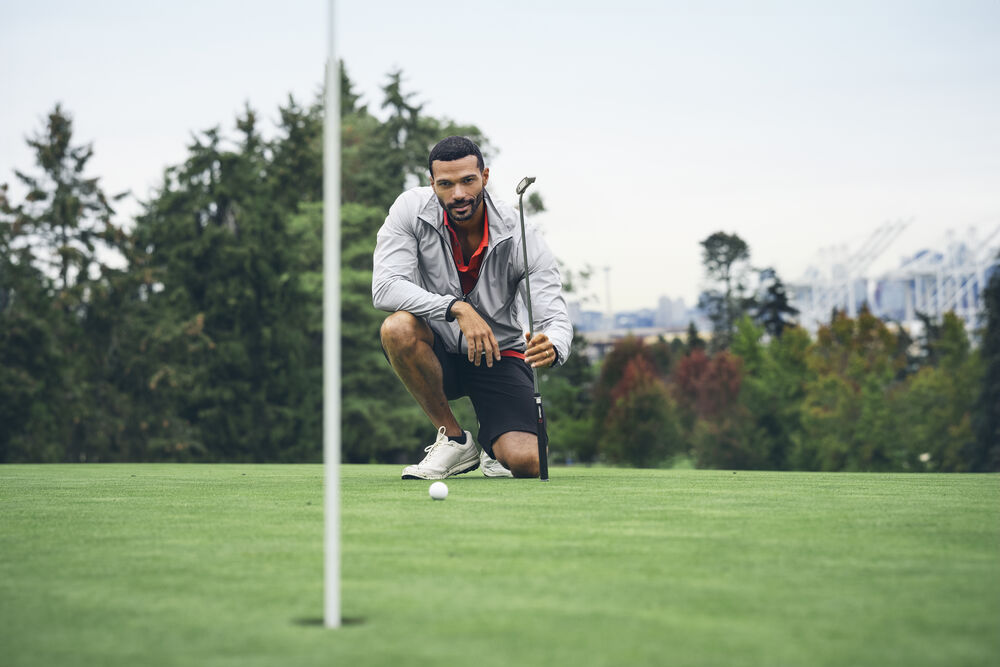 New Salish golfstuttbuxur - herrastærðir - svartar