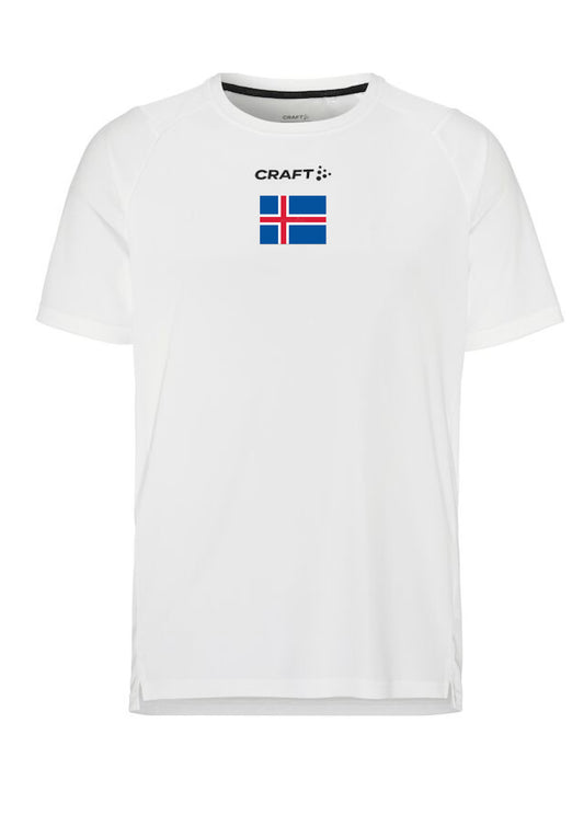 Stutterma bolur - Hvítur - Íslenski fáninn