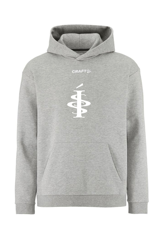 ÍSS - Stuðningsmanna-hettupeysa - grá - allar stærðir