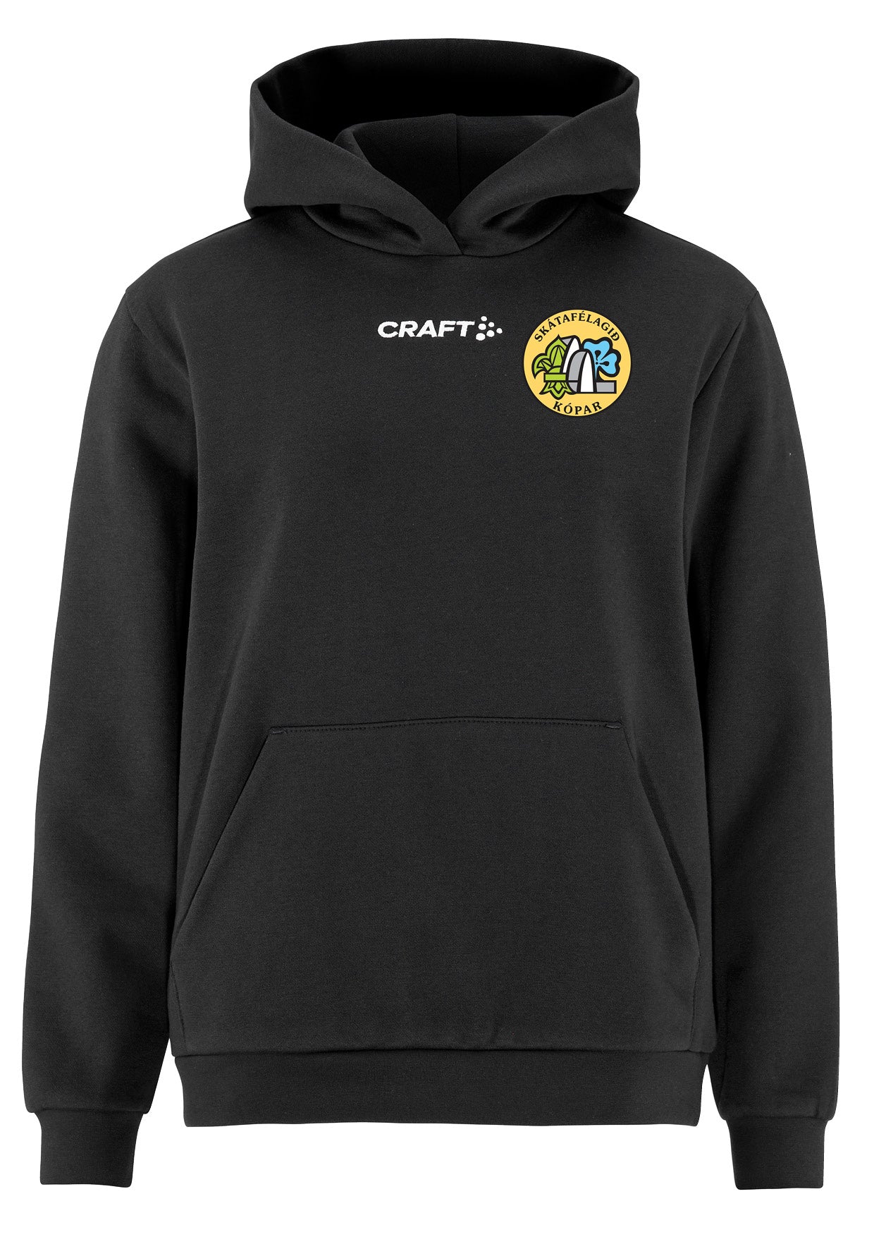 KÓPAR - Hettupeysa með brjóstlógó