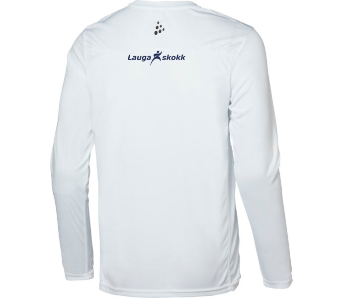 LAUGASKOKK - Síðermabolur - Hvítur - Herrasnið