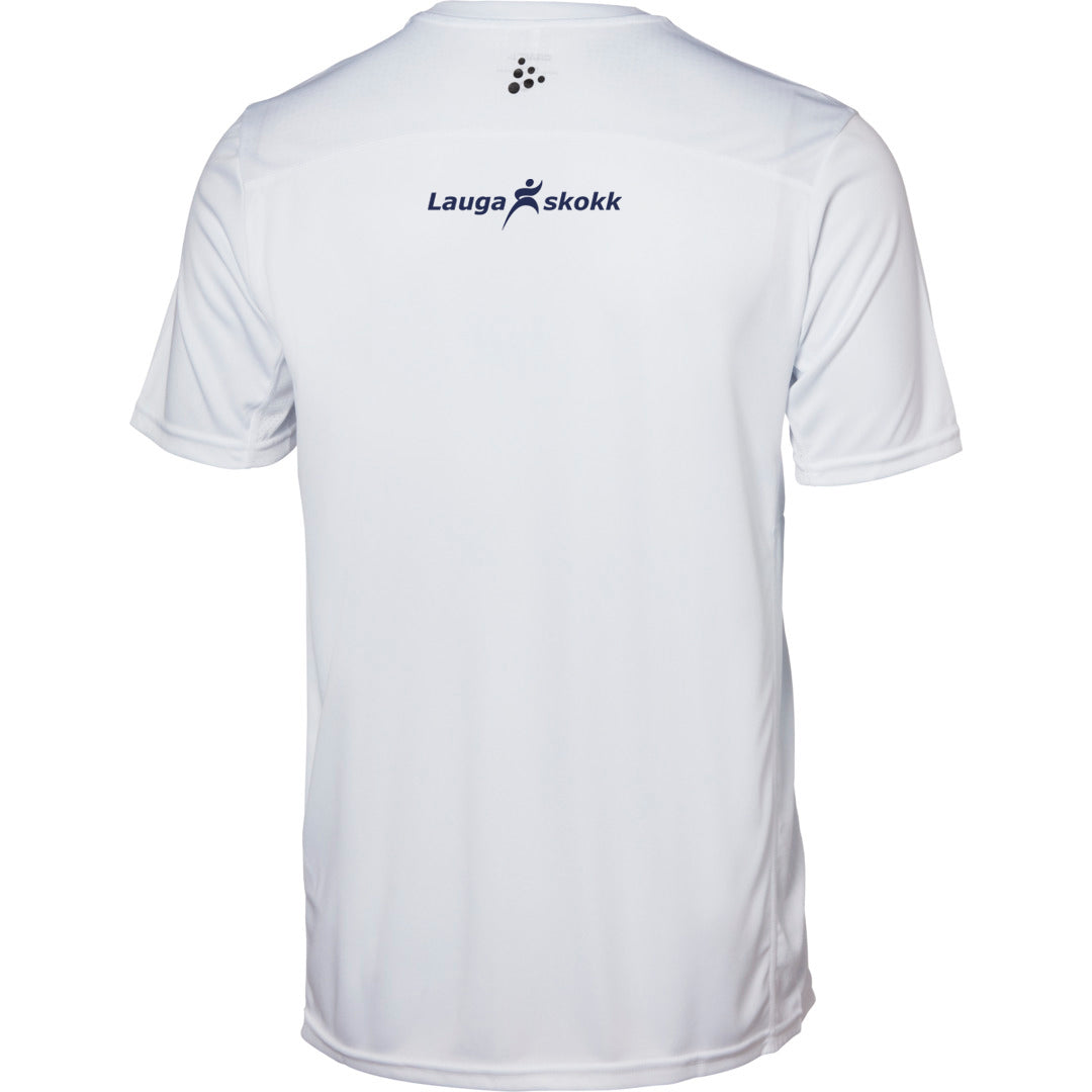 LAUGASKOKK - Stuttermabolur - Hvítur - Herrasnið