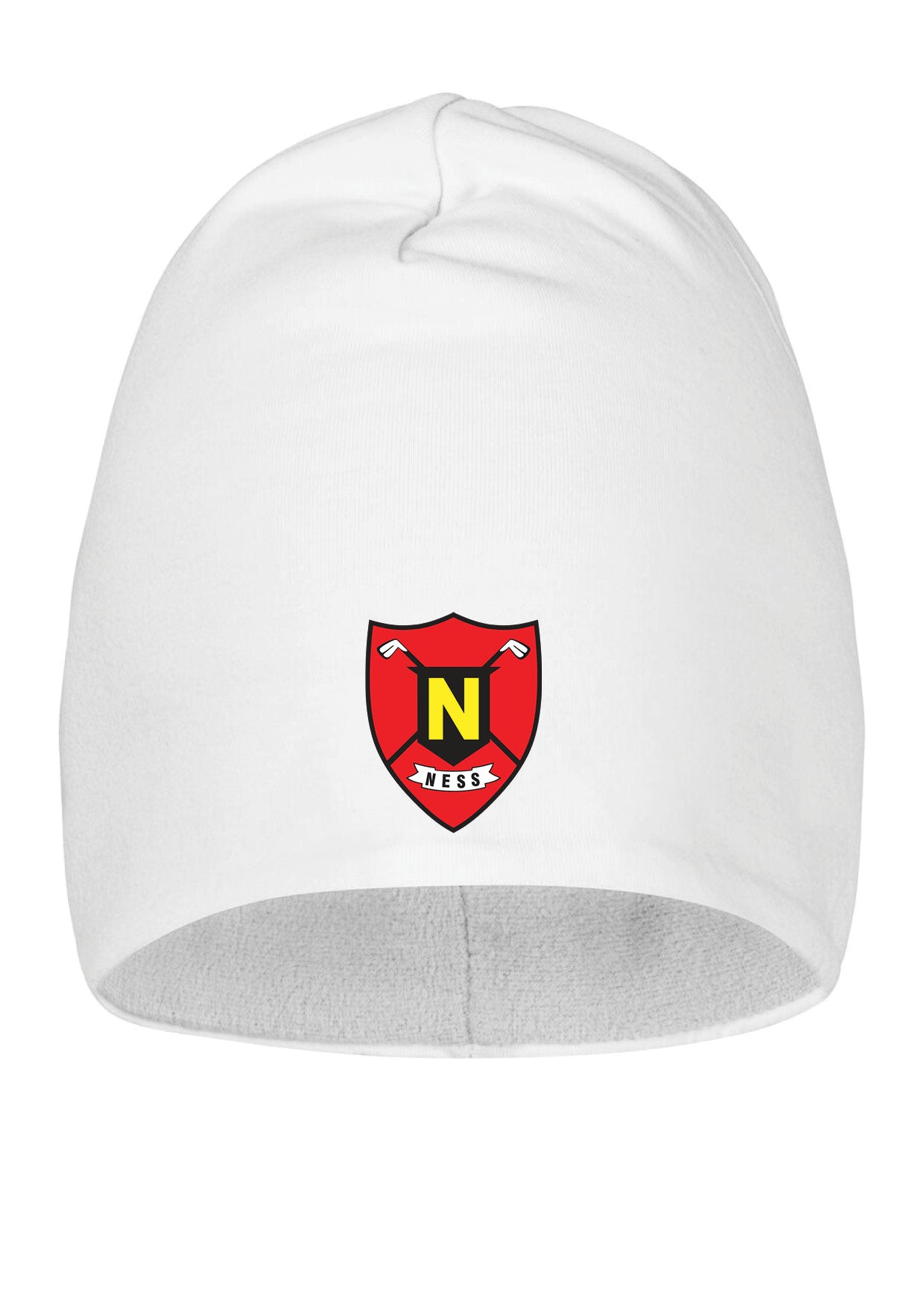 NESKLÚBBURINN - húfa með lituðu merki - hvít - ein stærð