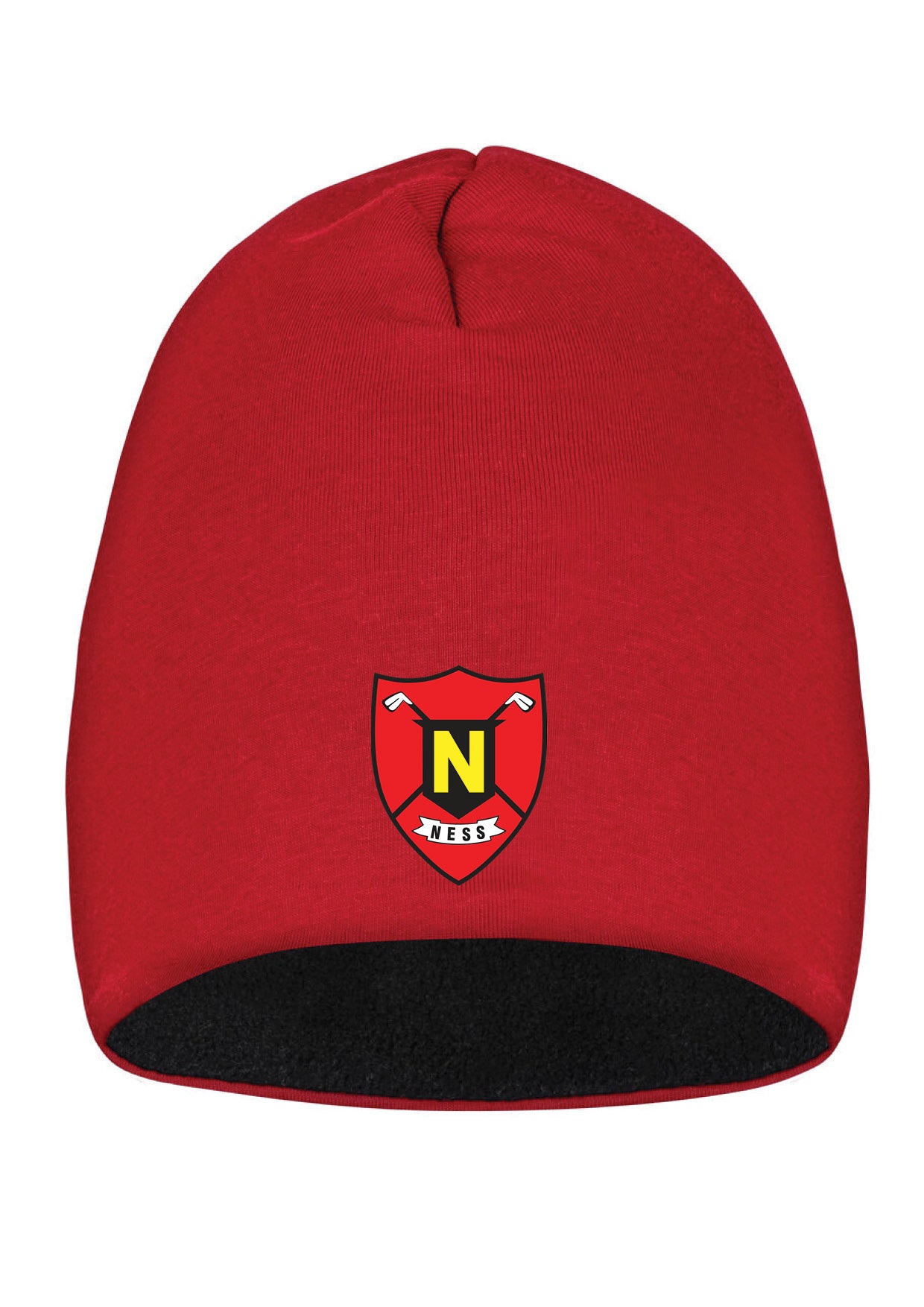 NESKLÚBBURINN - húfa með lituðu merki - rauð - ein stærð