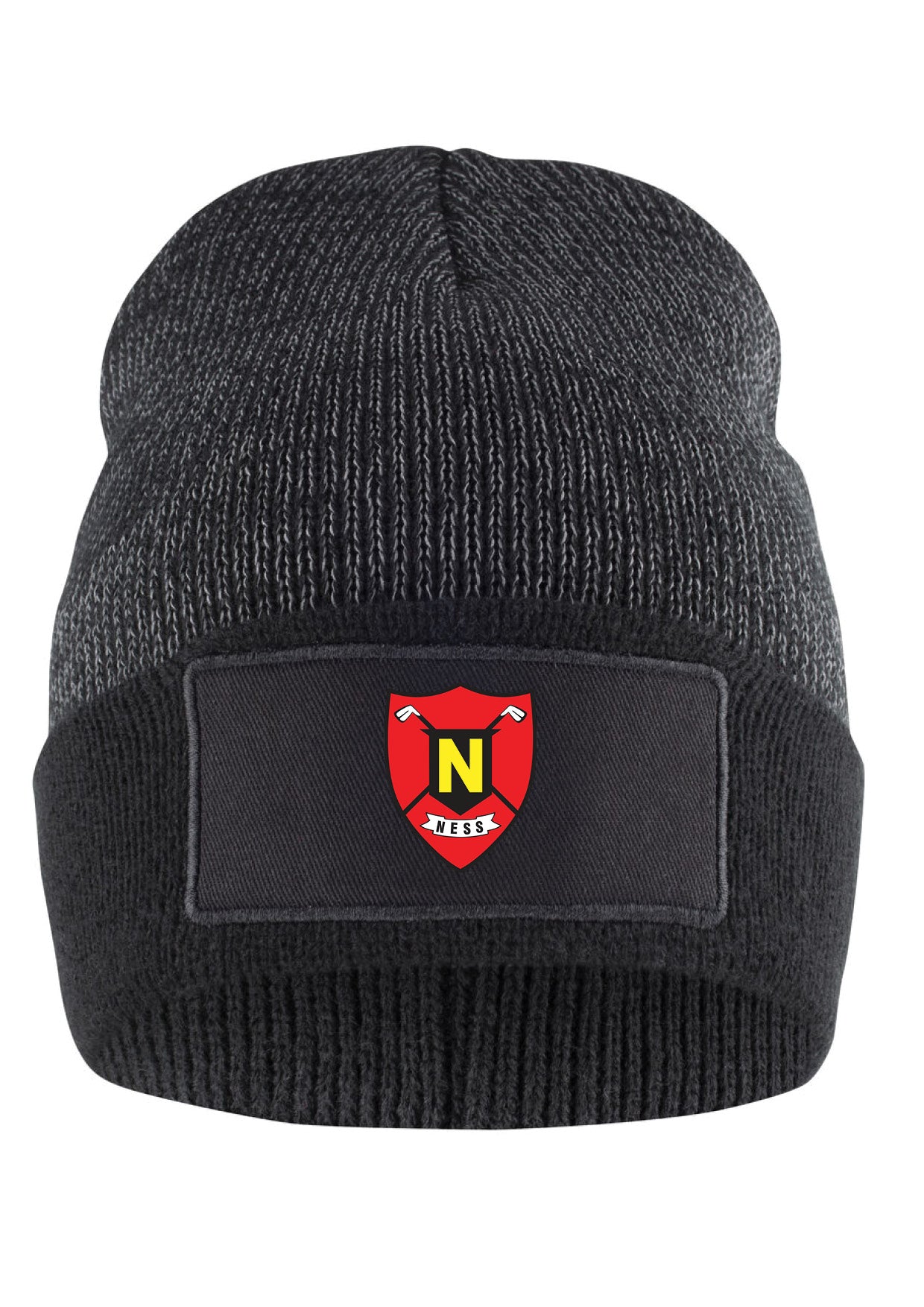 NESKLÚBBURINN - Hubert húfa með endurskini & lituðu merki - svört - ein stærð