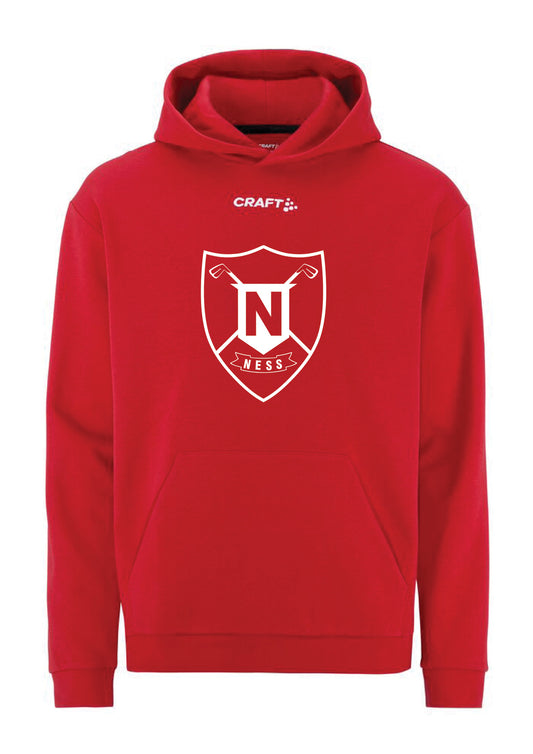 NESKLÚBBURINN -  Hettupeysa með stóru hvítu merki - rauð - allar stærðir