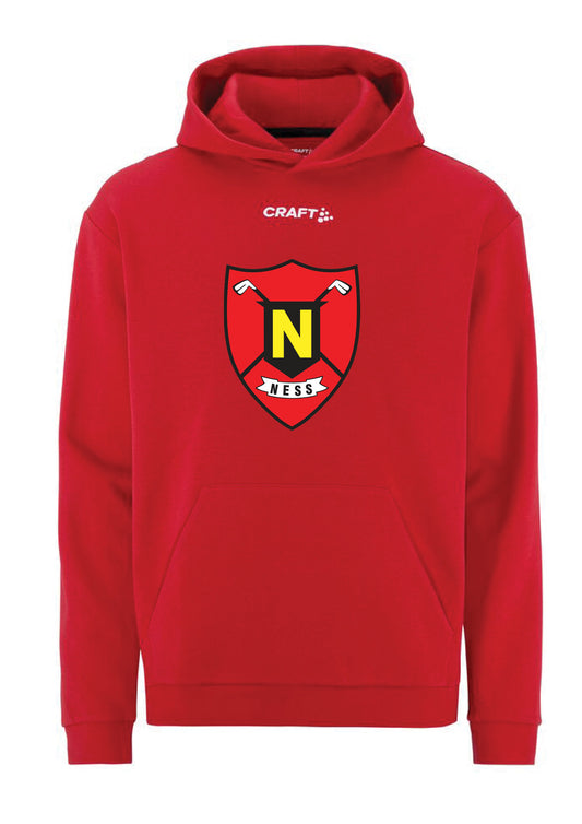 NESKLÚBBURINN -  Hettupeysa með stóru merki - rauð - allar stærðir