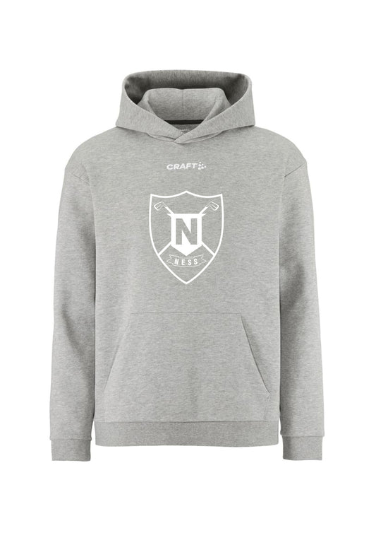 NESKLÚBBURINN -  Hettupeysa með stóru hvítu merki - grá - allar stærðir