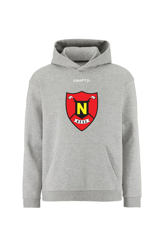 NESKLÚBBURINN -  Hettupeysa með stóru merki - grá - allar stærðir