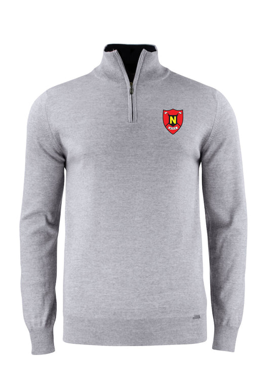 NESKLÚBBURINN - Everett hálfrennd peysa (100% Merino ull) - grá - unisex stærðir