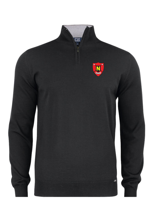 NESKLÚBBURINN - Everett hálfrennd peysa (100% Merino ull) - svört - unisex stærðir