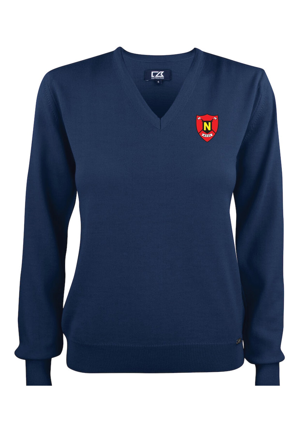 NESKLÚBBURINN - Everett peysa með V-hálsmáli (100% Merino ull) - navy - dömu- og herrastærðir