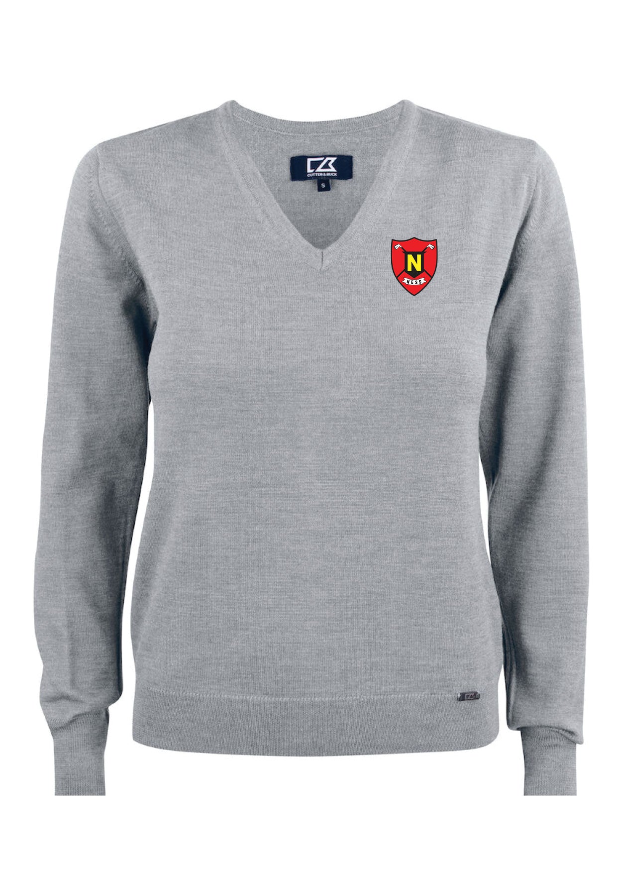 NESKLÚBBURINN - Everett peysa með V-hálsmáli (100% Merino ull) - grá - dömu- og herrastærðir
