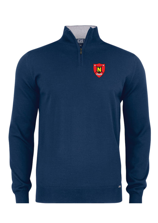 NESKLÚBBURINN - Everett hálfrennd peysa (100% Merino ull) - navy - unisex stærðir