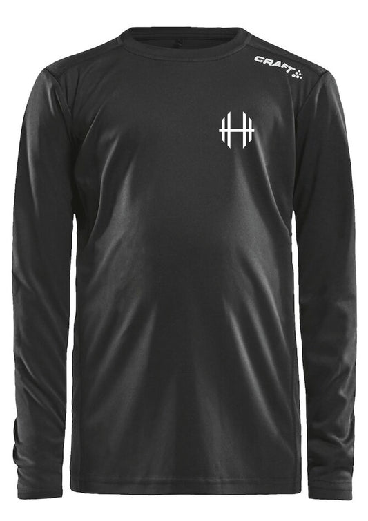 Hlíð heilsurækt - Síðermabolur - Svartur - Barnastærð