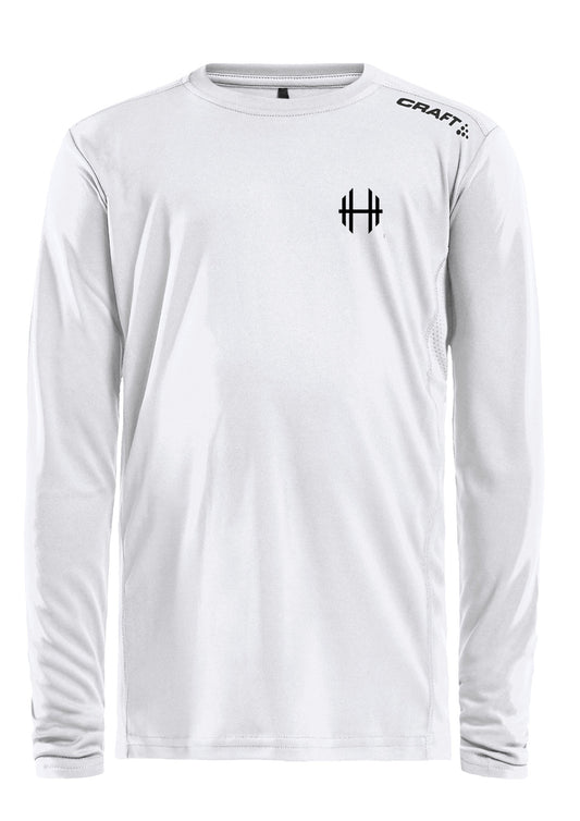 Hlíð heilsurækt - Síðermabolur - Hvítur - Barnastærð