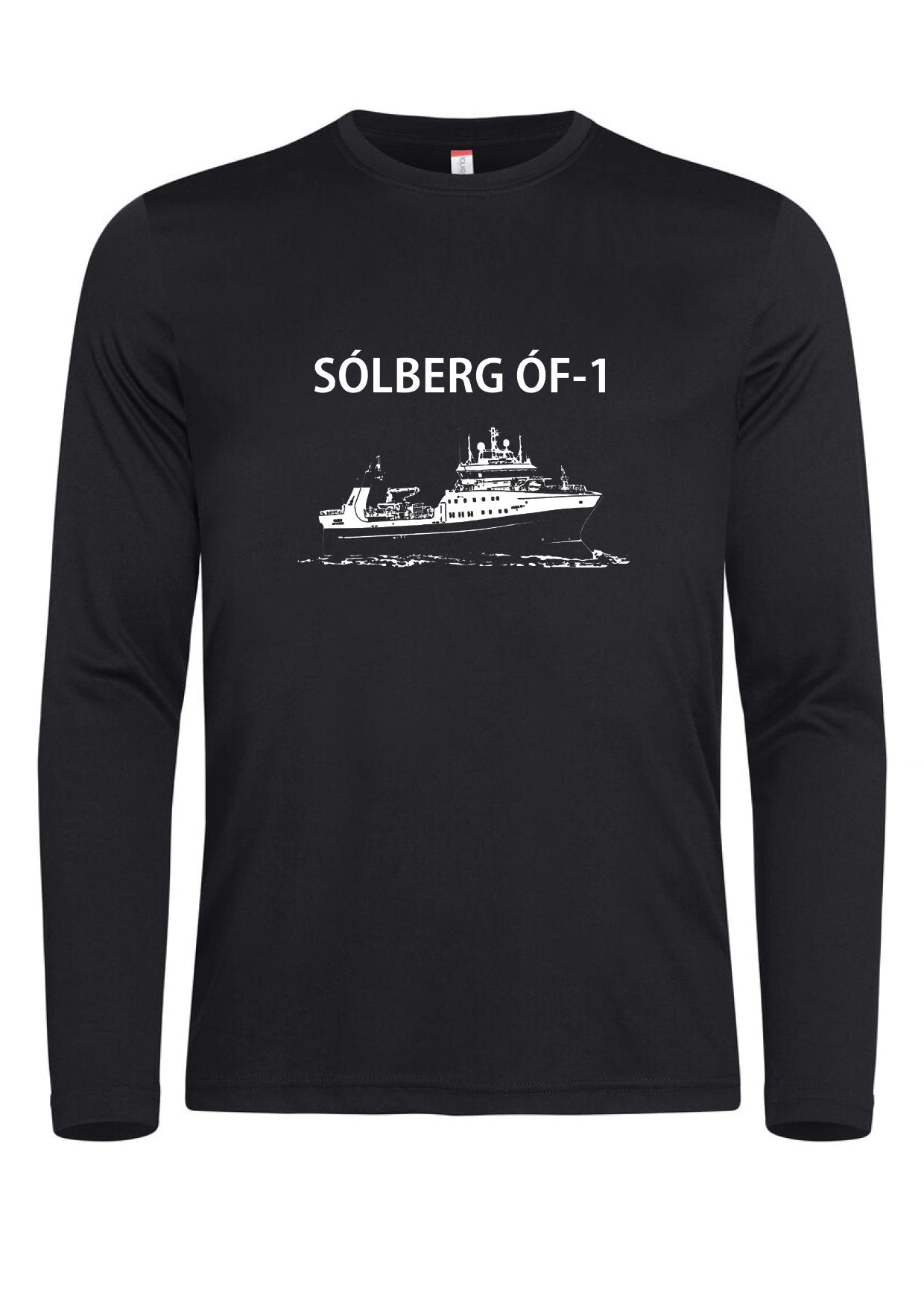 SÓLBERG ÓF-1 - Síðerma bolur (polyester) - svartur - fullorðinsstærðir
