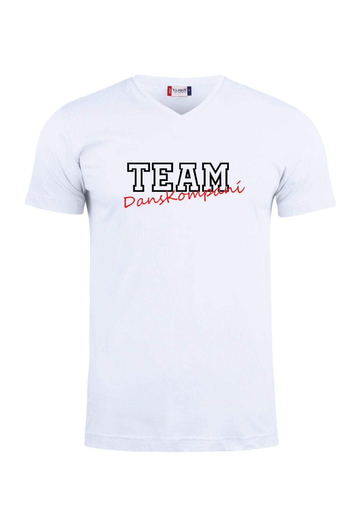 TEAM DANSKOMPANÍ - V-neck bolur - DANSARI - HVÍTUR - fullorðinsstærðir