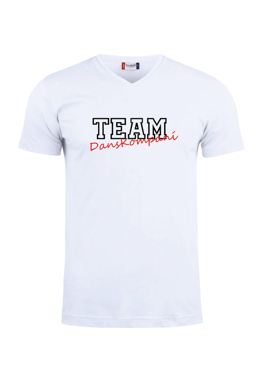 TEAM DANSKOMPANÍ - V-neck bolur - DANSMAMMA - HVÍTUR - fullorðinsstærðir