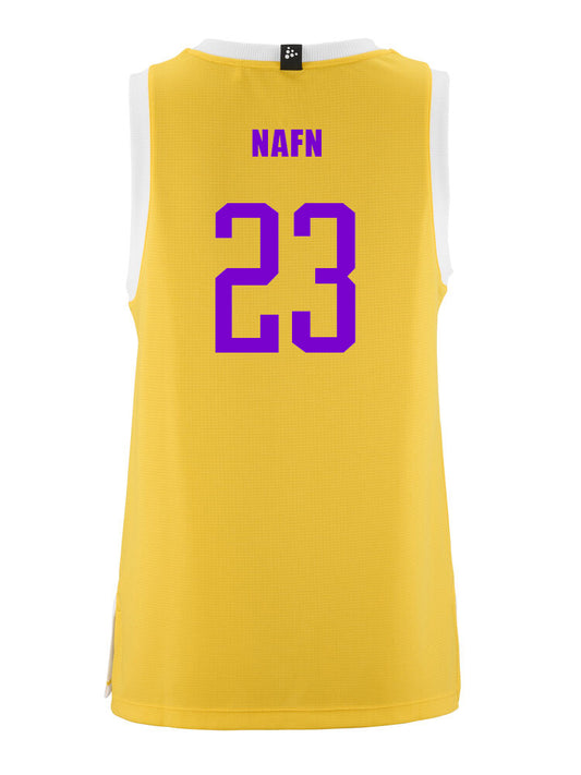 Körfuboltatreyja - Gul með fjólubláum merkingum