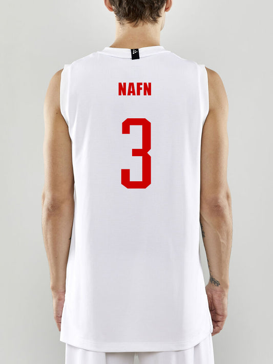 Körfuboltatreyja - Hvít með rauðum merkingum