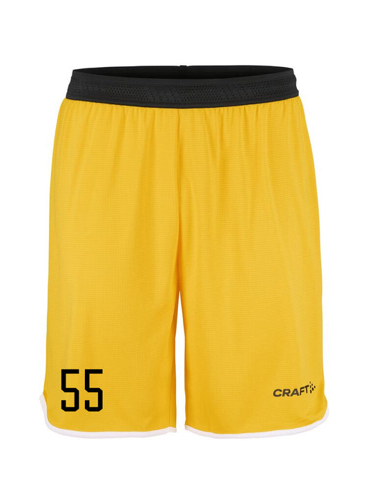 Körfuboltastuttbuxur - Gular með svörtum merkingum