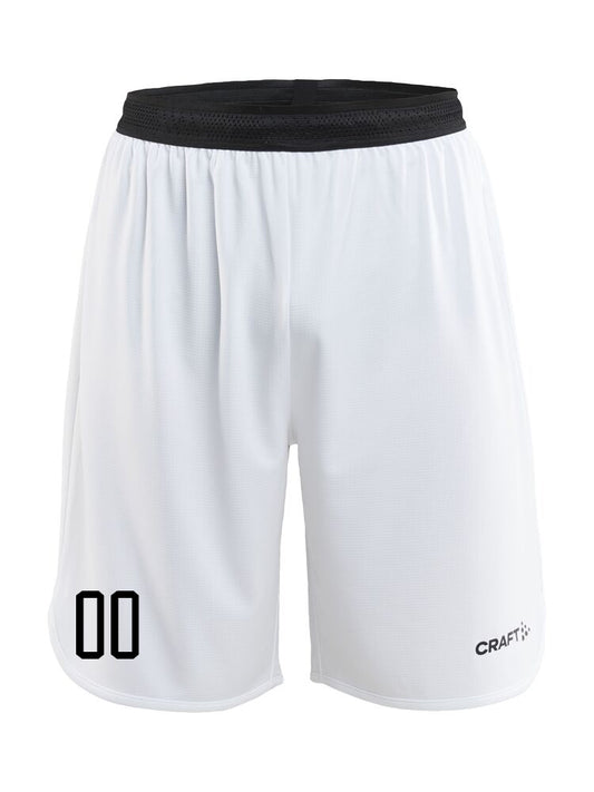 Körfuboltastuttbuxur - Hvítar með svörtum merkingum