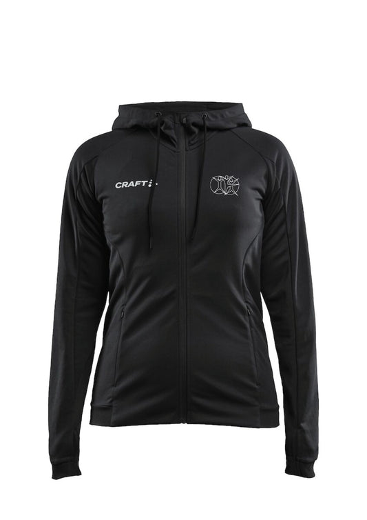 ÍHFÍ - EVOLVE rennd hettupeysa - dömusnið - svört