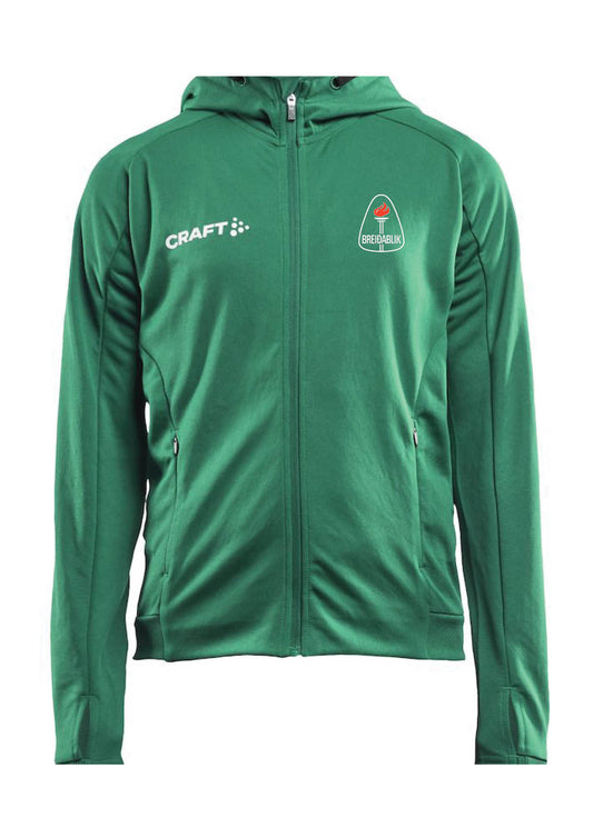 Græn heilrennd peysa með hettu Breiðablik Craft