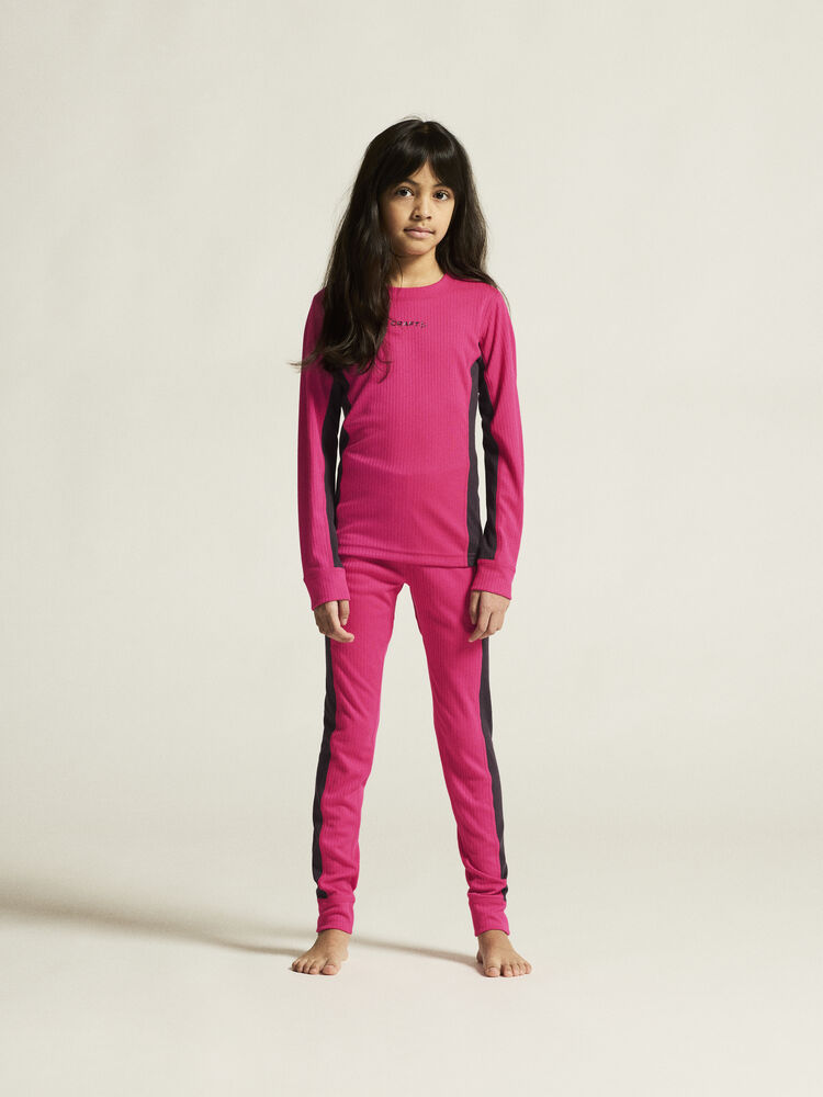 Baselayer sett Jr - bleikt - barnastærðir